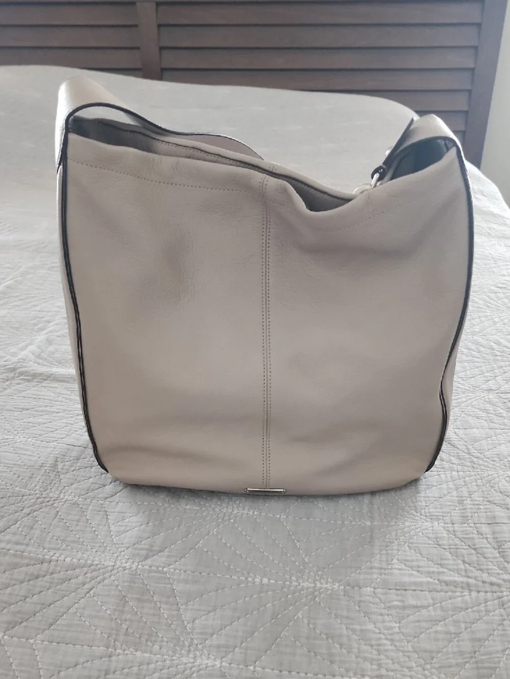 Coach Park Avery Pebbled Leather Shoulder Hobo in Light Taupe With Stud Detail